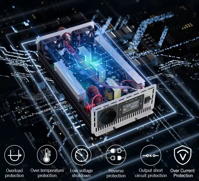 transformador Para Camião 12v ou 24V-220v 5000W Onda Pura
