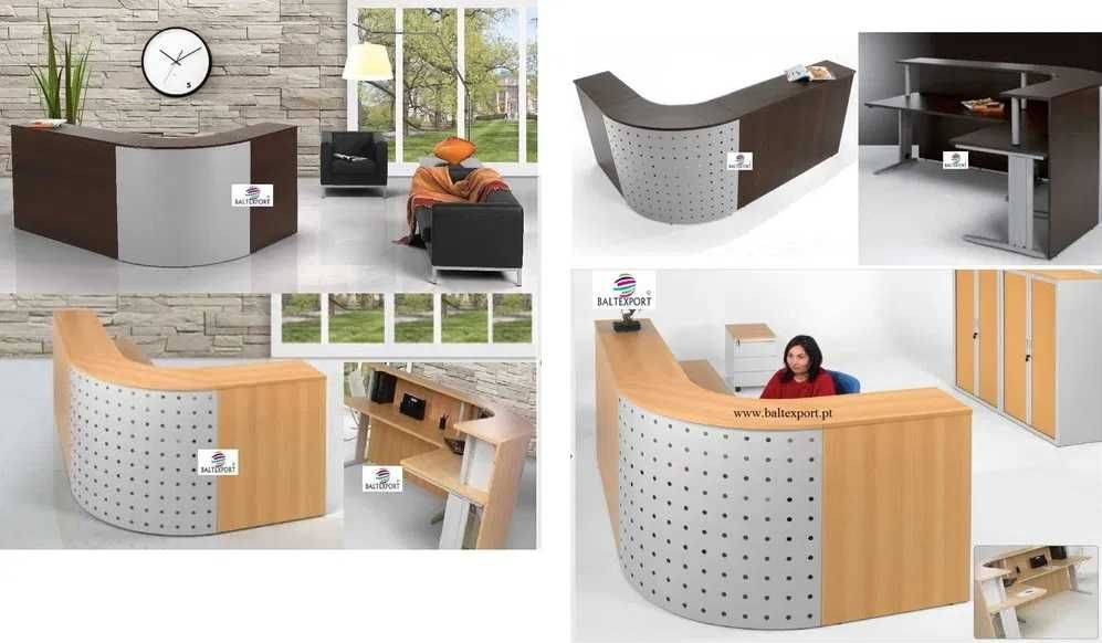 Secretaria de Escritorio Reta Estrutura Metal Aço Tampo Melamina NOVA