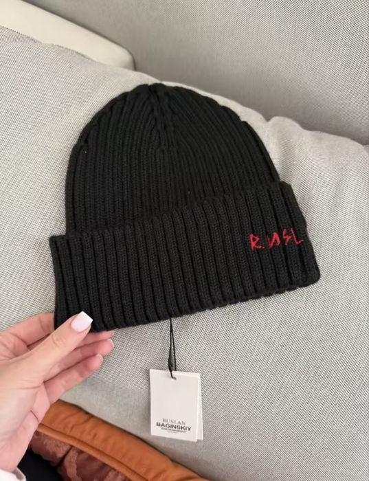 Шапка Ruslan Baginskiy вовна чорна вовняна