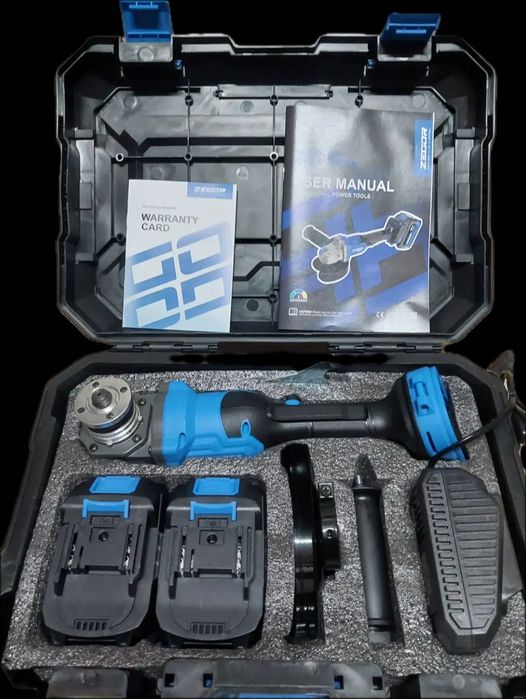 Болгарка Zegor AGAX-21BL KickBack Control (2 акум по 4амп кейс ЗУ)