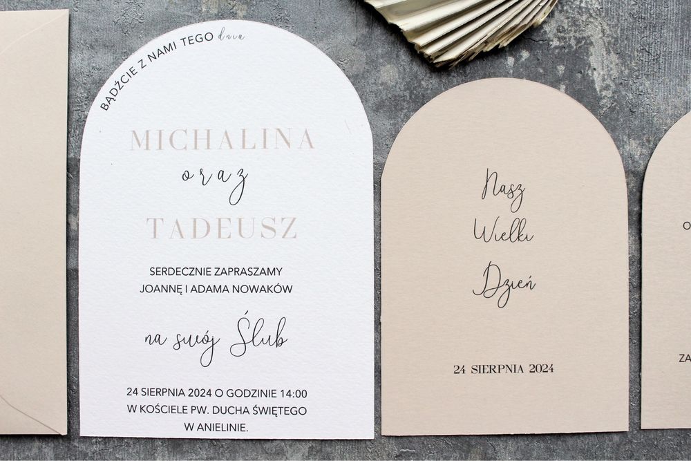 Zaproszenia ślubne personalizowane minimalistyczne