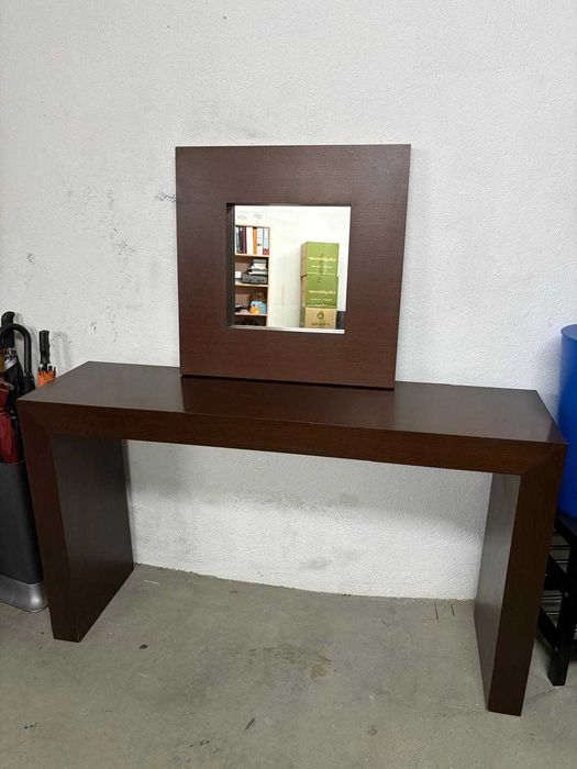 Consola de entrada + espelho em wengué