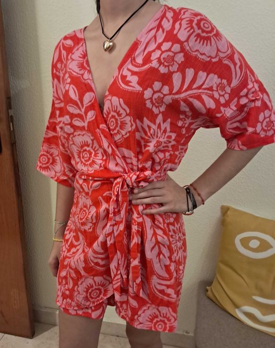 Vestido calção estampado