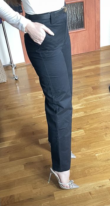 Czarne spodnie materiałowe eleganckie