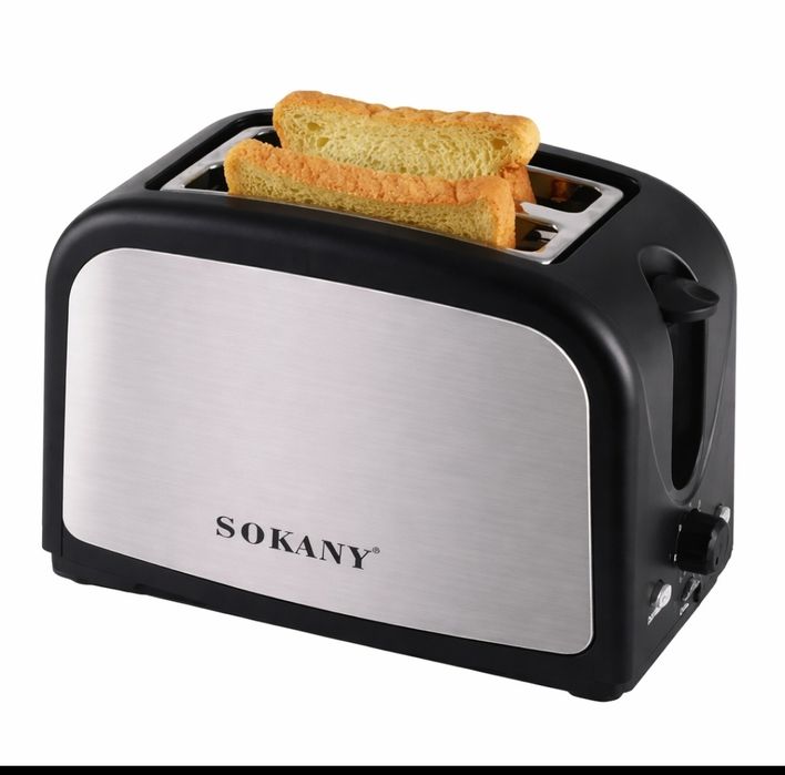 Тостер Sokany HJT-008S на 2 скибинки, 800Вт / Електротостер для хліба