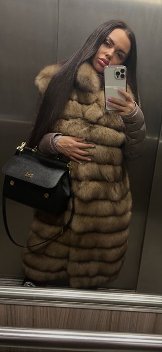 Меховый длинный жилет соболь м курточкой
