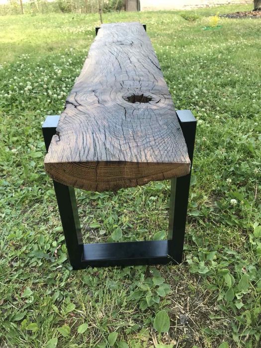 Лавка в стилі лофт з старого дуба