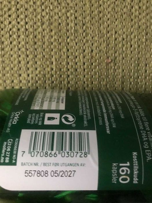 Риб'ячий жир Moller's Tran Норвегія,160 капсул омега 3