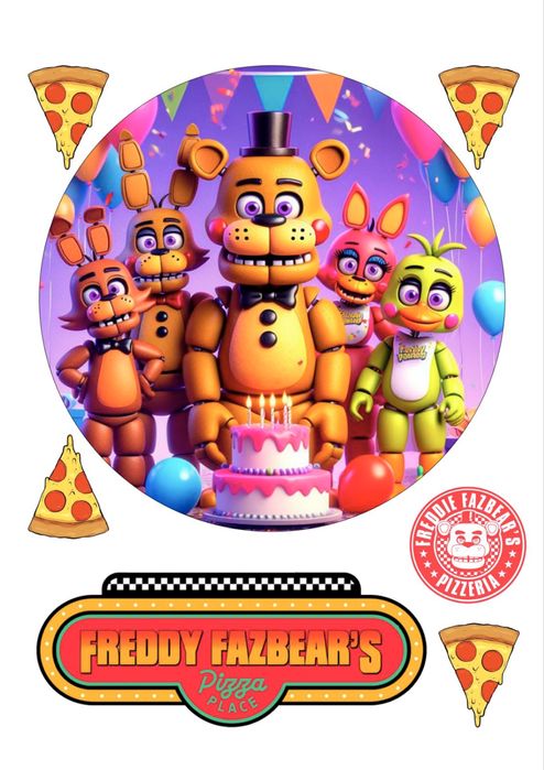 Картинка на торт на цукровому папері FNAF ФНАФ Five nights at Freddy аніматронік