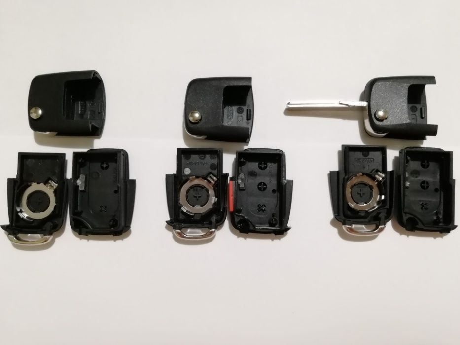 Выкидной ключ VW, Skoda, Seat, Audi + Лого + Батарейка