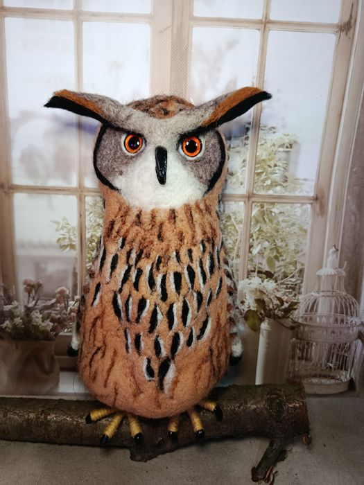 Валяна сова ручна робота
