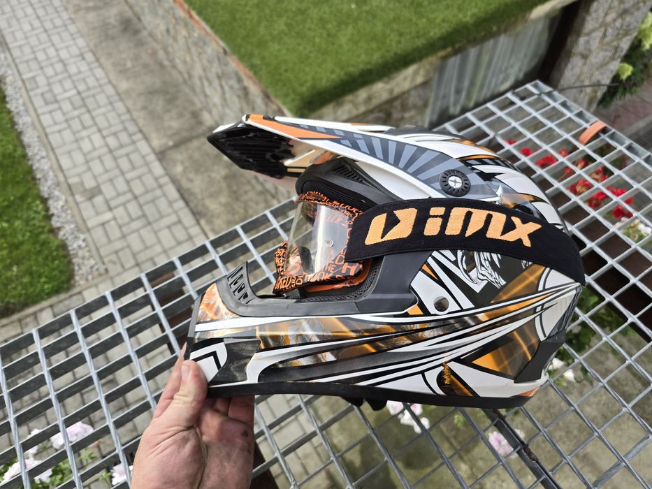 Kask cross +gogle KXD-PRO rozmiar M