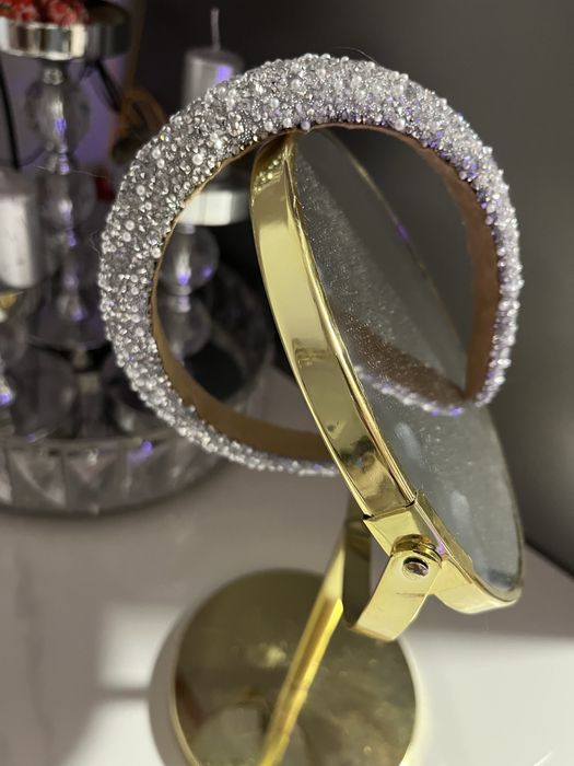 Opaska do włosów duża srebrna księżycowa brokat błyszcząca