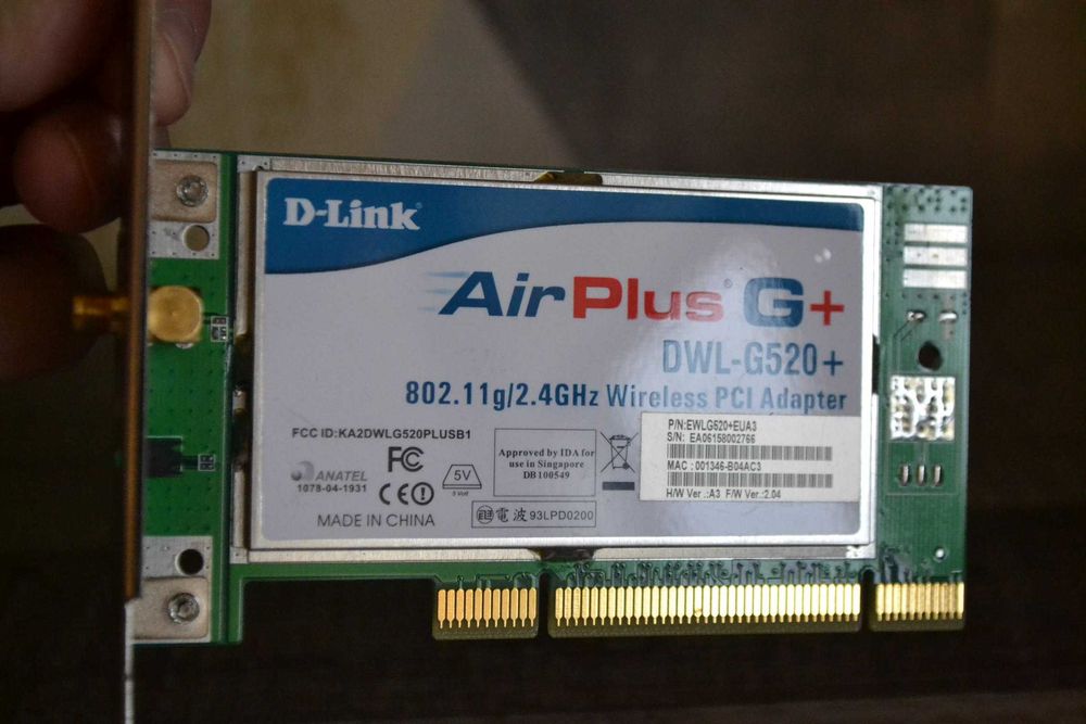 karta WIFI PCI wireless card D-LINK DWL-G520+ pudełko sterowniki