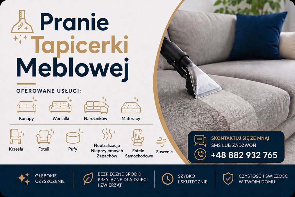Pranie Tapicerki | Kanapy | Wersalki | Narożników | Materacy | Foteli | Czyszczenie | -15% Na Pierwsze Zamówienie
