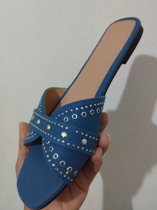 Chinelos ganga azul novos