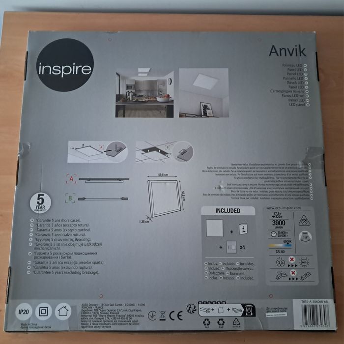 2 Paineis Led inspire 60cm×60cm