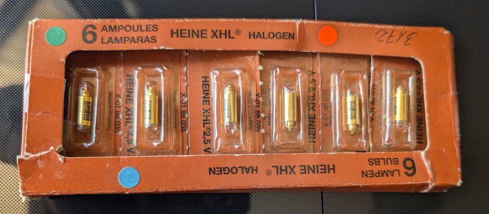 HEINE XHL - 6 Lampadas novas para otoscópio ou oftalmoscópio