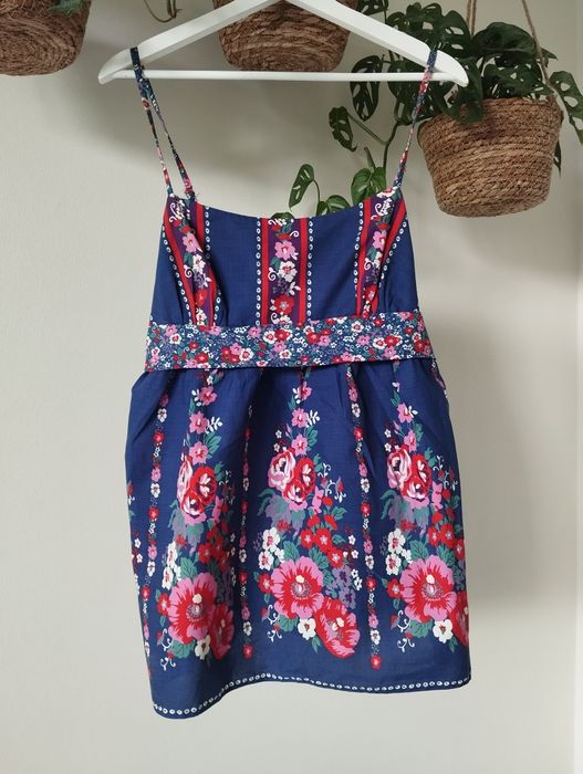 Letnia, wiosenna bluzka, top z bawełny, kolorowy w kwiaty, boho r.42 X