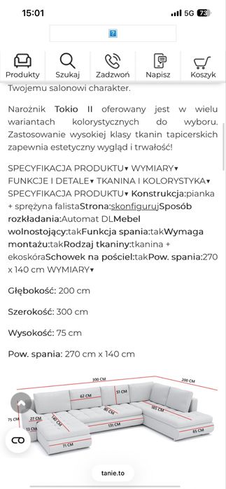 Sprzedam kanape z funkcja spania