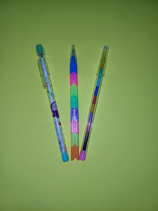 Conjunto de 3 lapiseiras recarregáveis, estilo vintage, anos 80/90. No