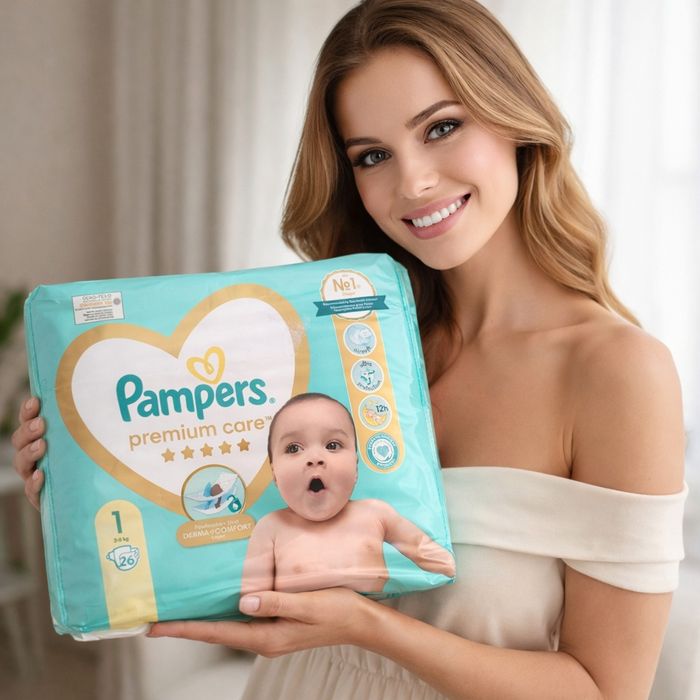6 opakowań pieluchy Pampers premium care 1 +  gratis małe opakowanie j