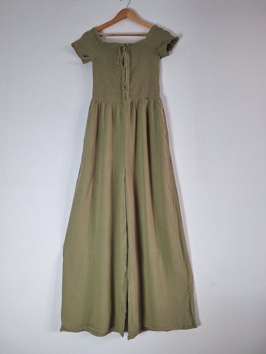 Amisu kombinezon damski khaki 40 shirred palazzo