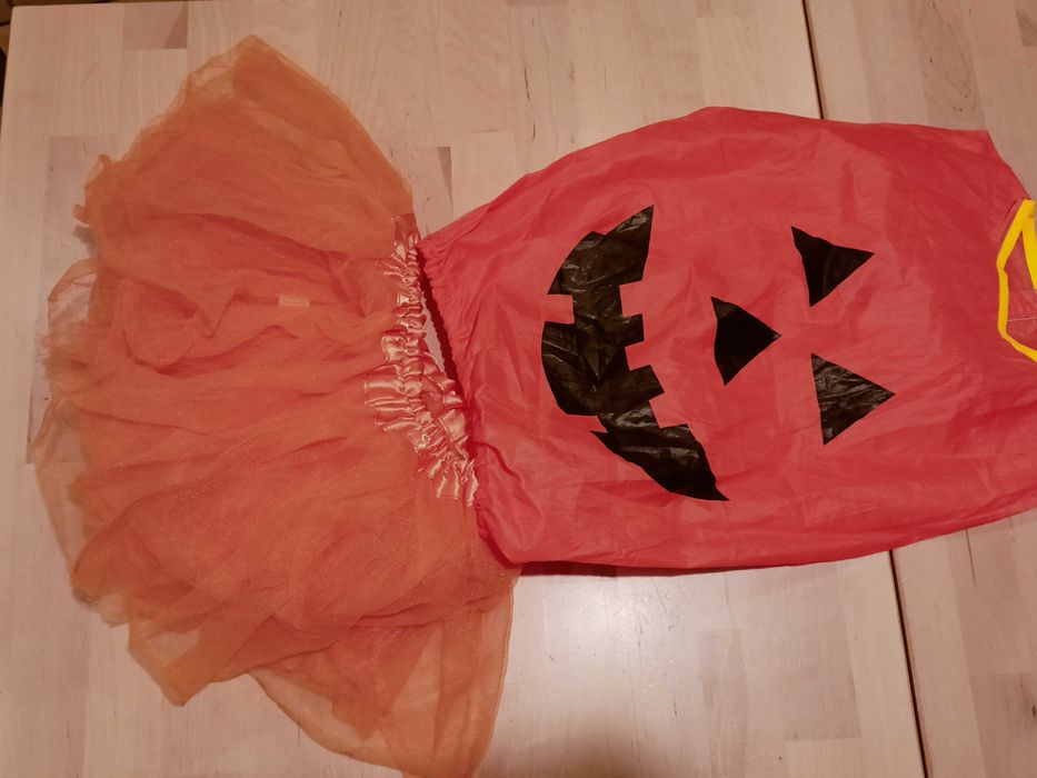 kostium strój przebranie na bal hallowen sukienka baletnica tiul dynia 110 116