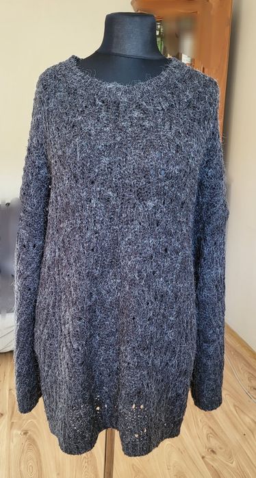 Sweter, grafitowy, oversize, L, Only Carmakoma
