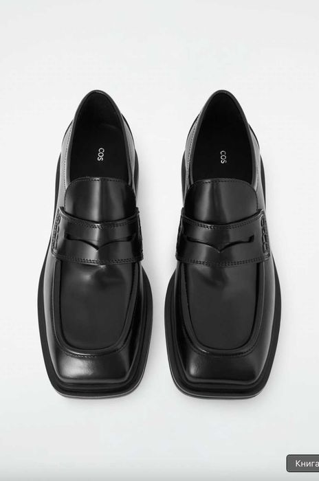 Шкіряні лофери жіночі cos (чорні, розмір 41)