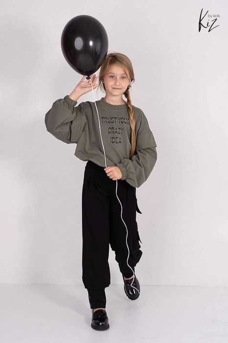 bluza CRAZY kiz by kids khaki wyprzedaż rozmiar 128, 134, 152, 158