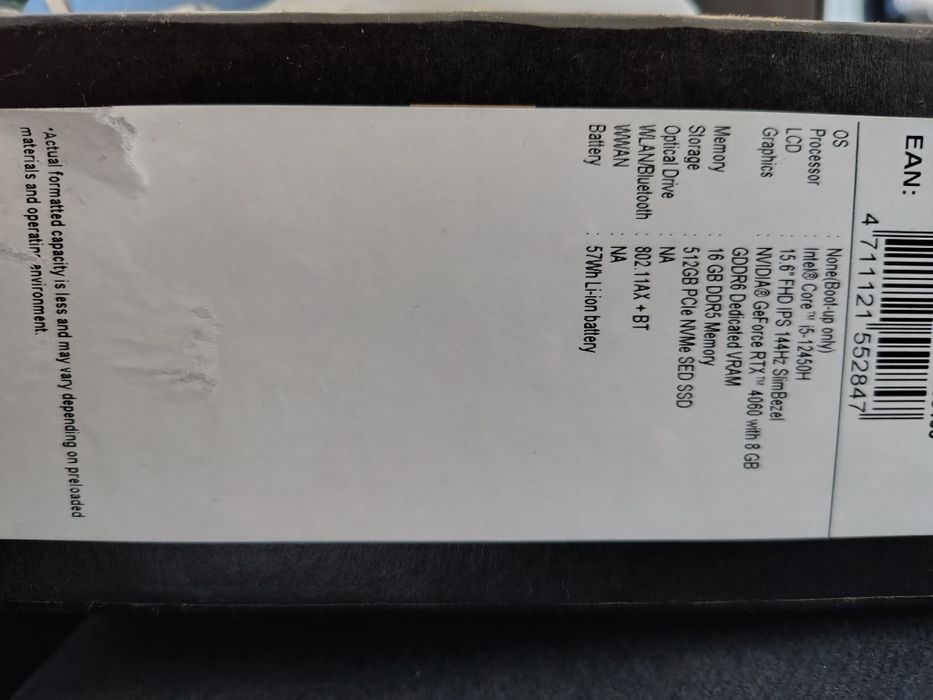 Laptop gamingowy Acer Nitro i5 i ryż 4060