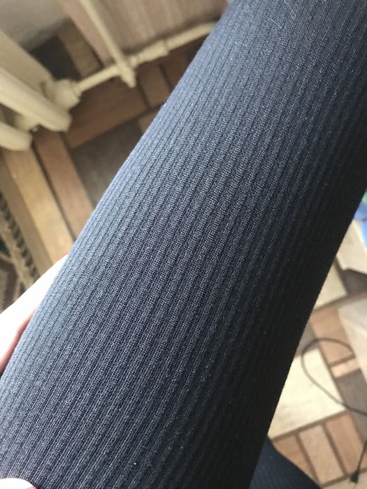 Лосини в рубчік чорні на флісі