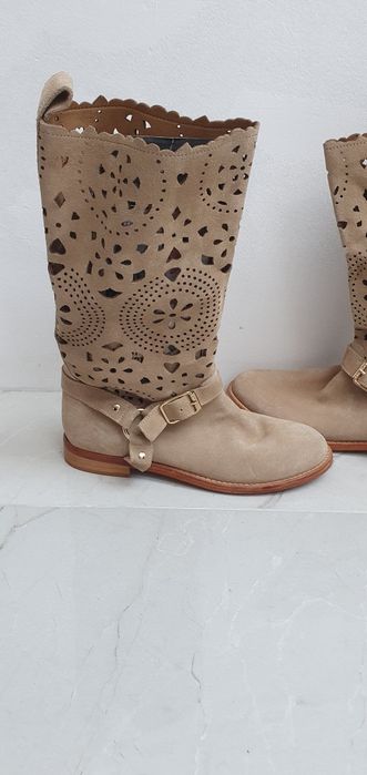 Kozaki na lato Twinset ze skóry naturalnej nowe