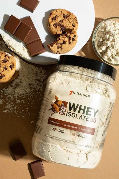 7Nutrition Whey Isolate 90 1kg Izolat Białka WPI + Shaker Słony Karmel
