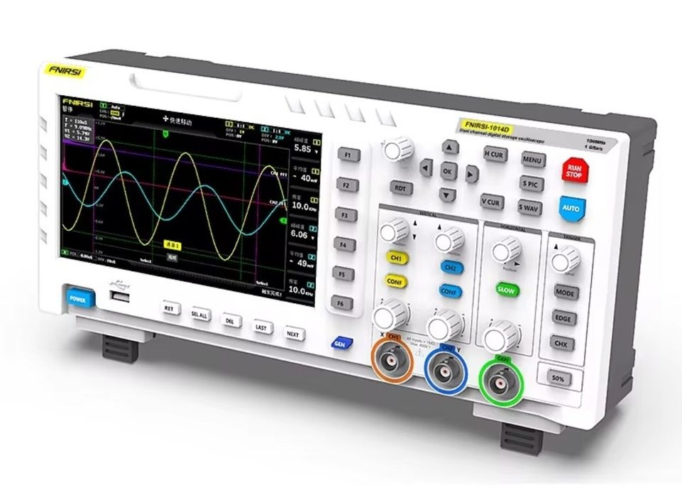 Fnirsi 1014D oscyloskop cyfrowy 2 kanały z generatorem.