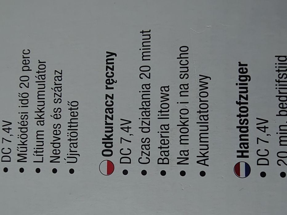 Odkurzacz ręczny bezprzewodowy samochodowy