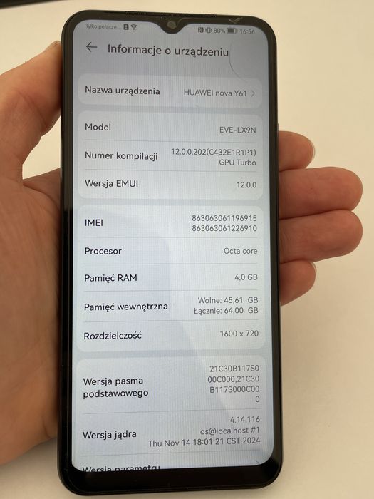 Telefon komórkowy Huawei nova y61