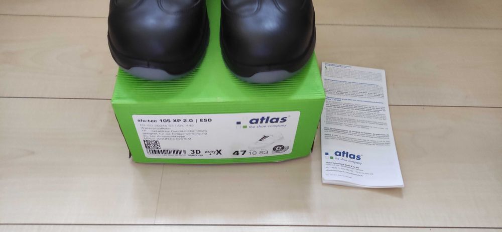 Męskie buty robocze Atlas Alu Tec 105 XP S3 SRC ESD r. 47 30,5 cm nowe