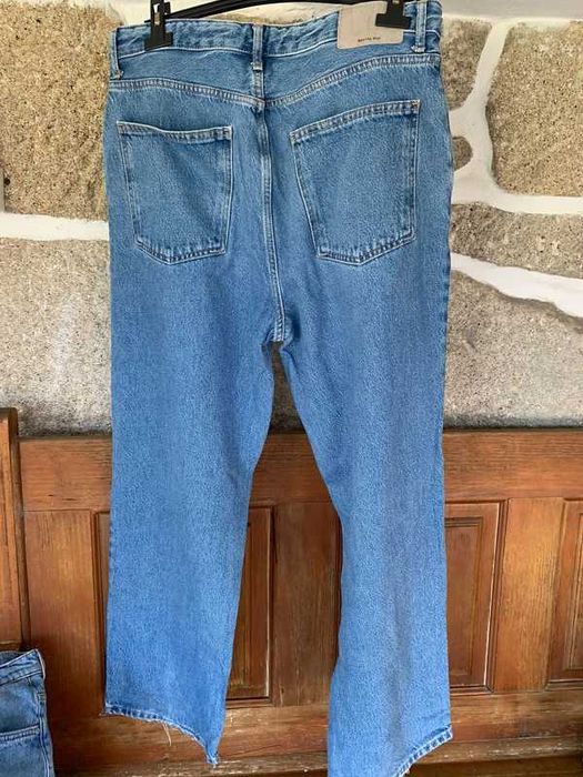 Calças de ganga super largas lavagem média Bershka Man