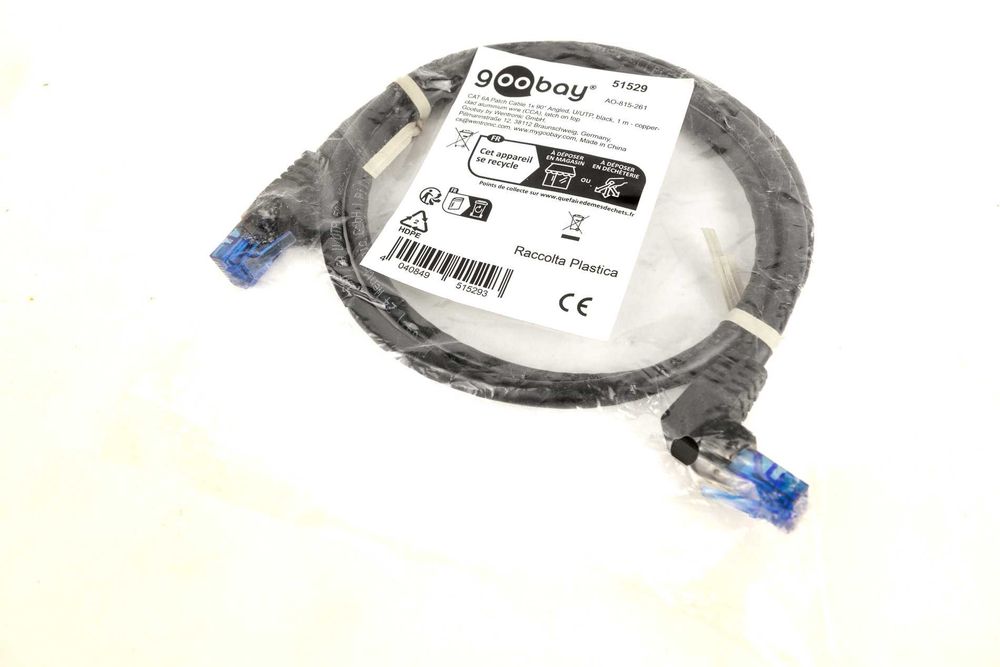 Cabos UTP LAN Cat 6A de 1 metro (patchcord), novos selados