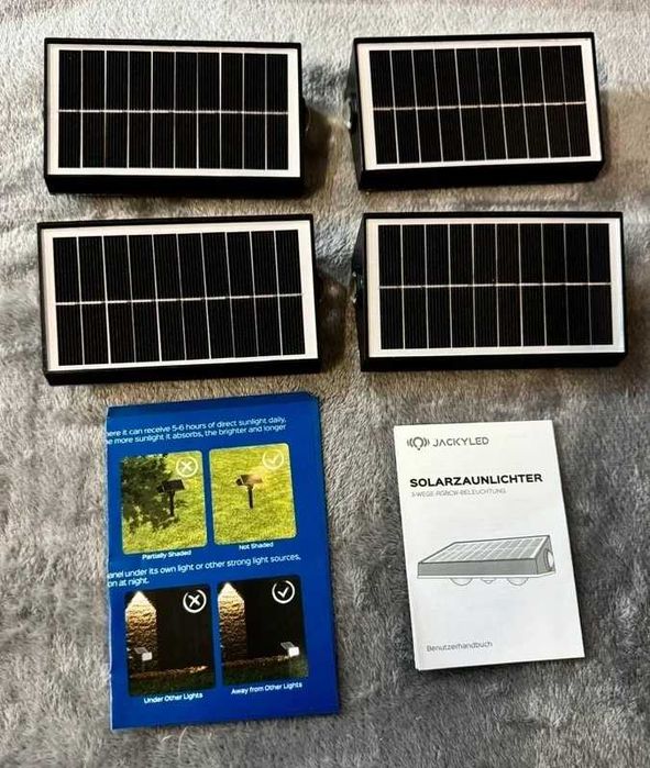 Zestaw 4 nowych lamp solarnych 12/6cm