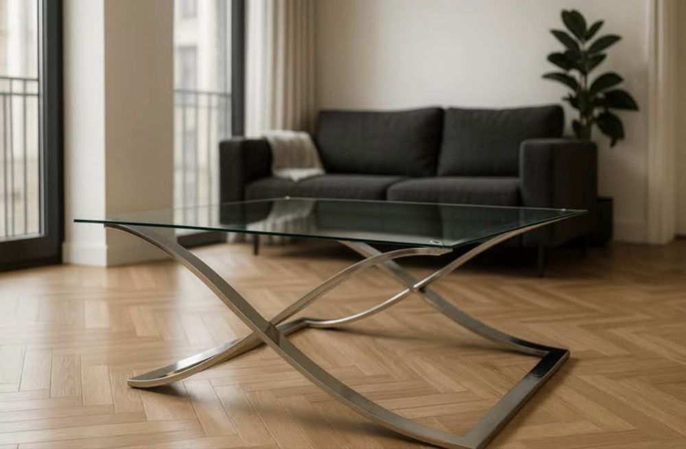 Stolik kawowy szklany 105x105