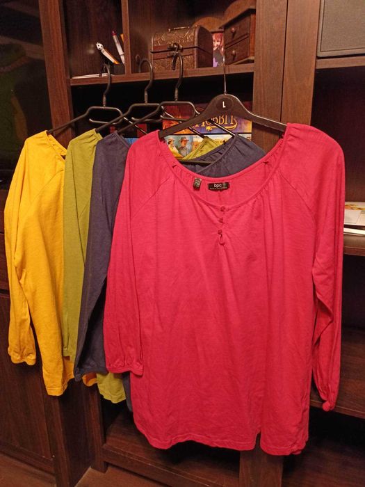 Zestaw 4 bawełnianych bluzek rozm. 48/50 Bon-Prix