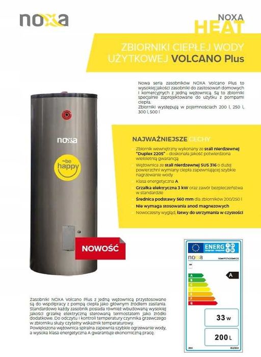 Bufor CWU NOXA model  NX-HPDT-300-WCS stal nier. Duplex + węż. 3m2