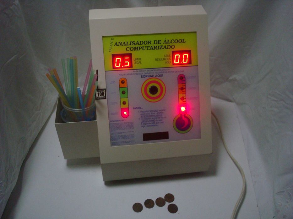 Testador de Alcool Computarizado Antigo (Fala em PT)