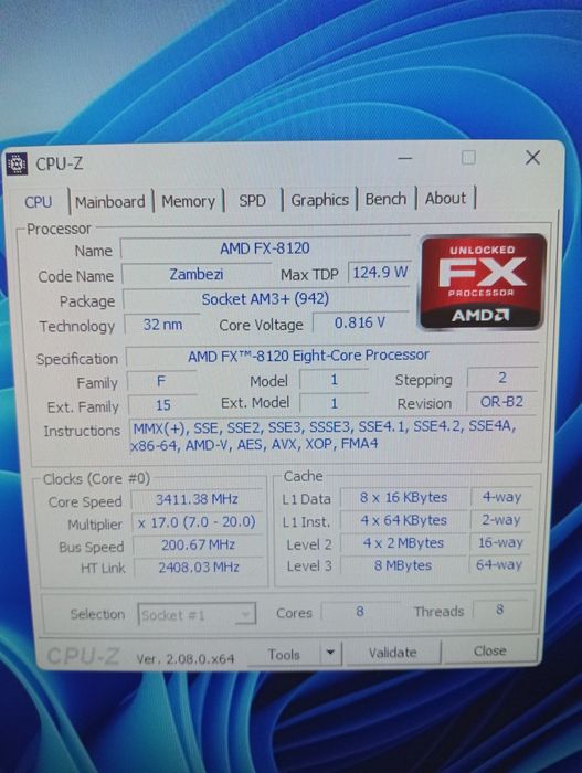 AMD FX 8120 + Motherboard64354211709187120