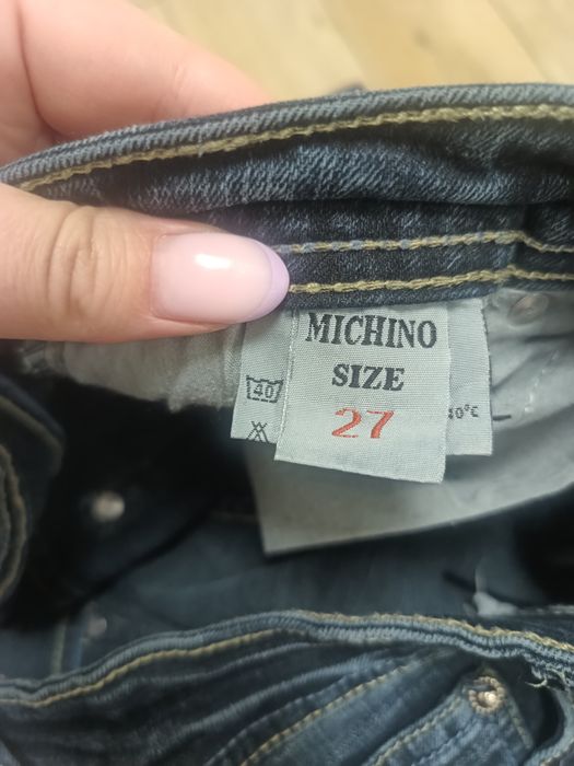 Dżinsowe spodenki capri rybaczki damskie ciemny dżins