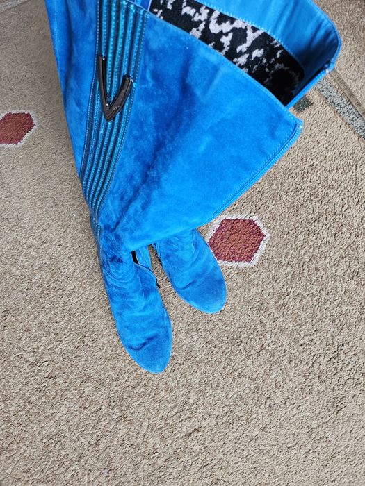 Чоботи замшеві каблук