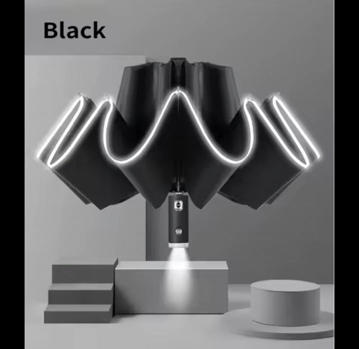 Автоматична парасоля, реверсивна, світло відбивна, з фонариком Xiaomi